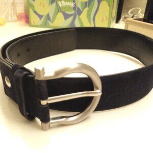Salvatore Ferragamo Blue Suede Italian Leather Limited Edition Belt